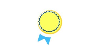 Medal. Golden 1st Place Badge. Sport Game Golden Challenge Award. 4k