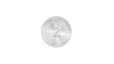 Silver Medal. Silver 2st Place Badge. Sport Game Silver Challenge Award. Red Ribbon. 4k