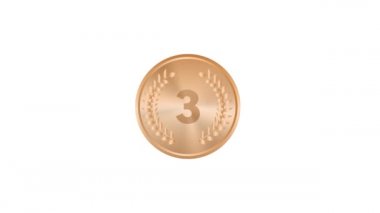 Bronze Medal. Bronze 3st Place Badge. Sport Game Bronze Challenge Award. Red Ribbon. 4k