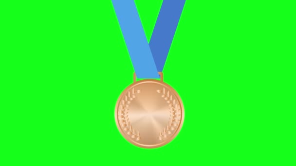 Bronze Medal. Bronze 3st Place Badge. Sport Game Bronze Challenge Award. Red Ribbon. 4k
