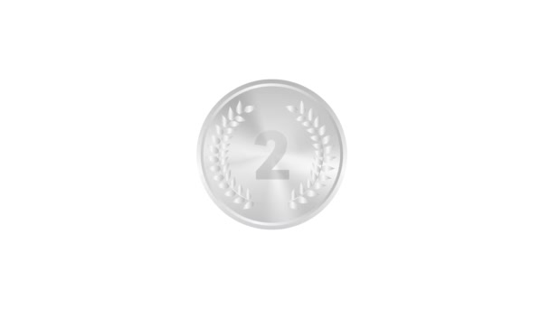 Silver Medal Silver 2St Place Badge Sport Game Silver Challenge — Wideo stockowe