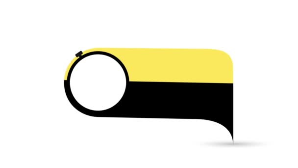 Hour Sale Countdown Ribbon Badge Icon Sign Big Yellow Ribbon — Vídeo de stock