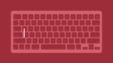Social media title. Modern flat web template with keyboard template on gray background. 4k