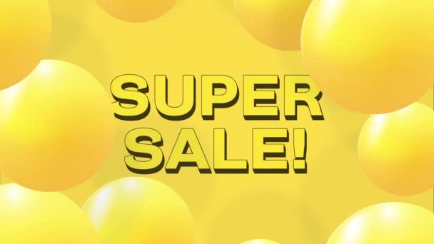 Super Sale Discount Sale Abstract Background Falling Orange Balls Dynamic — Stok video