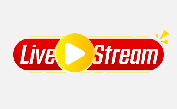 Live Streaming Banner Teken Online Vertaling Pictogram Internet Stream Knooplijn — Stockvector