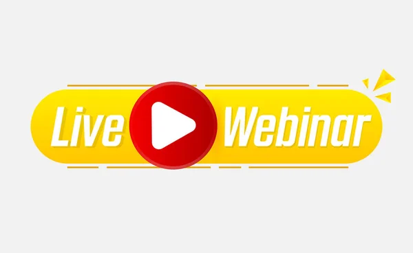 Live Webinar Button Das Logo Des Livestreams Videokonferenz Live Übertragung — Stockvektor