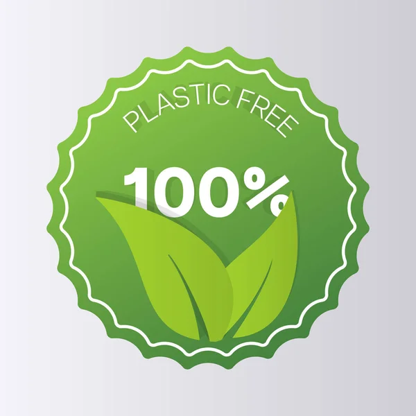 免费塑料绿色图标徽章 Bpa无塑料化学品标记为零或100 病媒图解 — 图库矢量图片