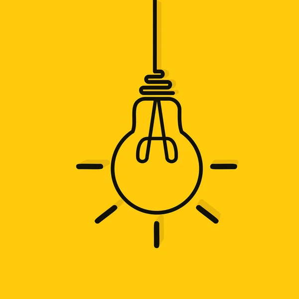 Lampa Ljus Vektor Ikon Belysning Elektrisk Lampa Elektricitet Glans Glödlampa — Stock vektor