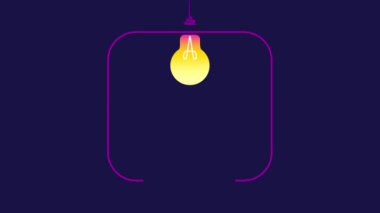 Ampul ve konuşma balonlu hızlı bahşiş rozeti. Beyaz arka planda moda düz animasyon. Hareket tasarımı