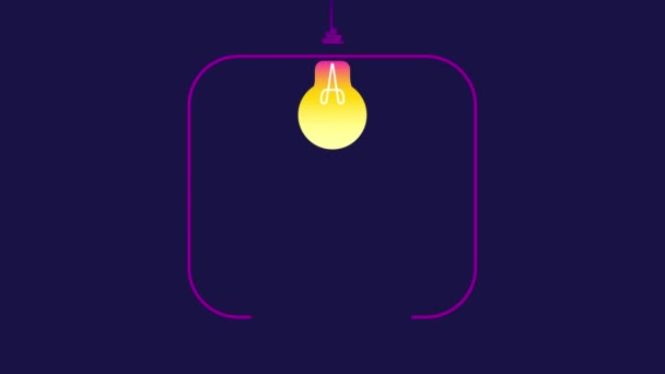 電球とスピーチバブルとクイックヒントバッジ 白い背景にトレンディフラットアニメーション モーションデザイン — ストック動画