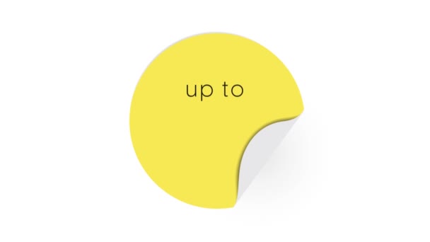 Sale Tot Procent Sale Buttons Shape Banner Design Set Geel — Stockvideo