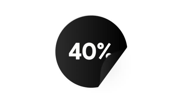 Sale Percent Sale Buttons Shape Banner Design Set Black Creative — Stock Video