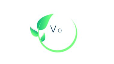 Voc free animasyon ikon daire rozet işareti. Genetik olarak değiştirilmemiş organizma amblemi çıkartması. Organik gıda kuponu. Hareket tasarımı