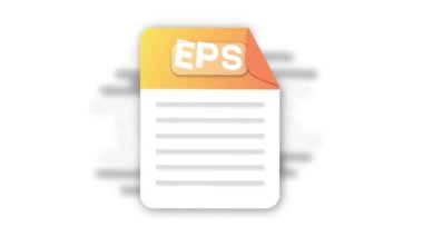 EPS dosya simgesi. Düz tasarım grafikleri. Animasyon EPS simgesi. Hareket tasarımı beyaz arkaplanda izole edildi. 4k