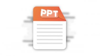 PDF dosya simgesi. Düz tasarım grafikleri. Canlandırma PDF simgesi. Hareket tasarımı beyaz arkaplanda izole edildi. 4k
