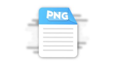 PNG dosya simgesi. Düz tasarım grafikleri. Canlandırma PNG simgesi. Hareket tasarımı beyaz arkaplanda izole edildi. 4k