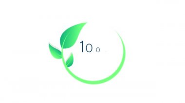 Yüzde yüz doğal serbest animasyon ikon daire rozet işareti. Genetik olarak değiştirilmemiş organizma amblemi çıkartması. Organik gıda kuponu. Hareket tasarımı