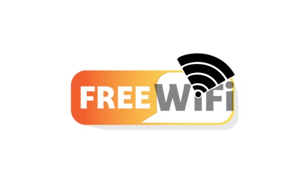 Gratis Wifi Ikon Symbol Animation Wifi Skylt Med Våg Signal — Stockvideo