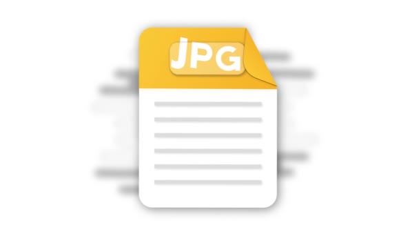 Jpgファイルのアイコン フラットデザイングラフィック アニメーションJpgアイコン 白を基調とした動きのデザイン — ストック動画