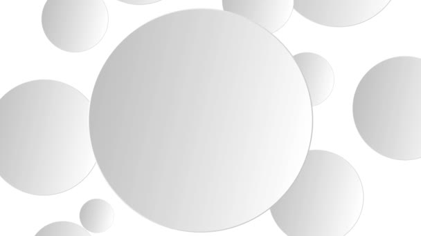 Witte Circulaires Achtergrond Zachte Geometrische Achtergrond Neumorphisme Stijl Abstracte Concentrische — Stockvideo