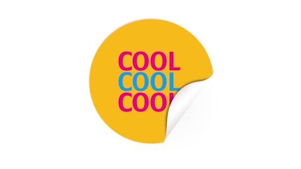 Cool Etikett Rörelse Design Coolt Coola Färgglada Anteckningsblock Klipp Konst — Stockvideo