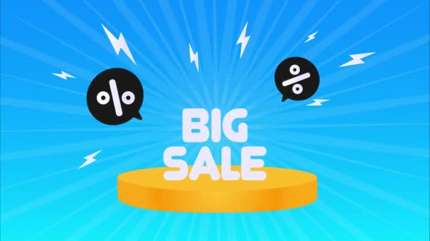 Colorful Discount Big Sale Podium Special Offer Composition Sale Discount — Stock Video