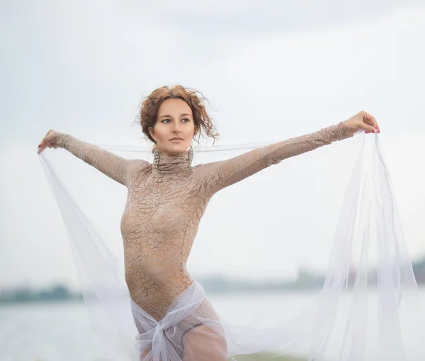 Girl with a veil — Stock Photo, Image