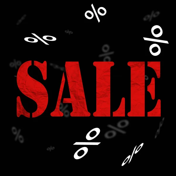 Inscription Sale Red Letters Black Background Concept Discounts Sales Discount — Stock Photo, Image