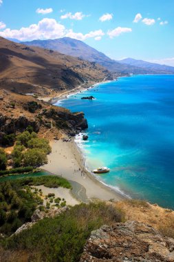 Panoramic view on Moni Preveli beach, Greece, Crete clipart