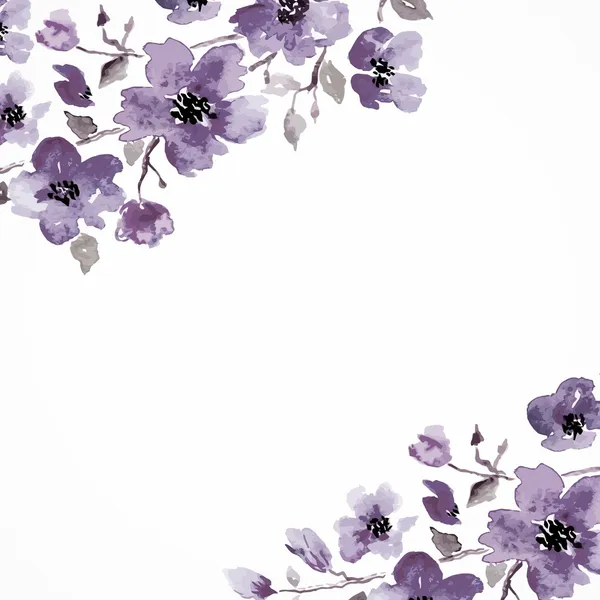 Flores. Cartão floral aquarela. Buquê floral. Convite. Cartão de aniversário . — Fotografia de Stock