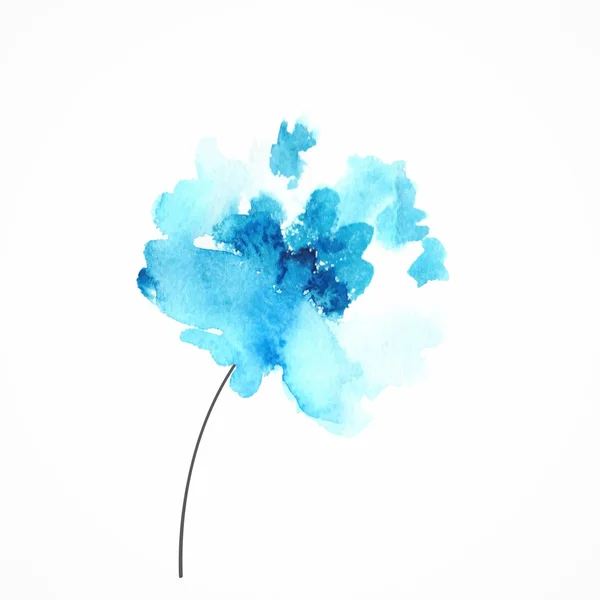 Blue flower. Watercolor floral illustration. Floral decorative element floral background. — Stockfoto