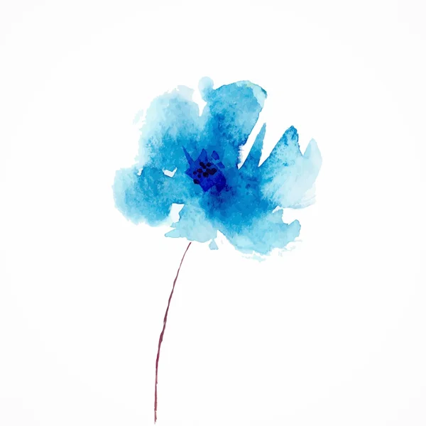 Blue flower. Watercolor floral illustration. Floral decorative element floral background. — Stockfoto