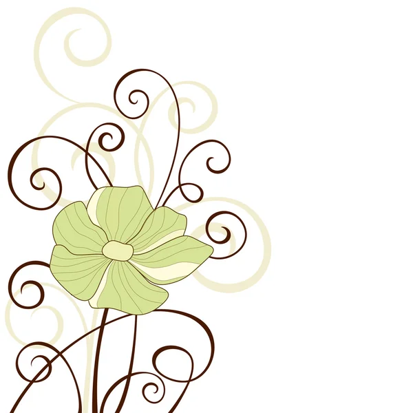 Background with green flower — Stock Vector