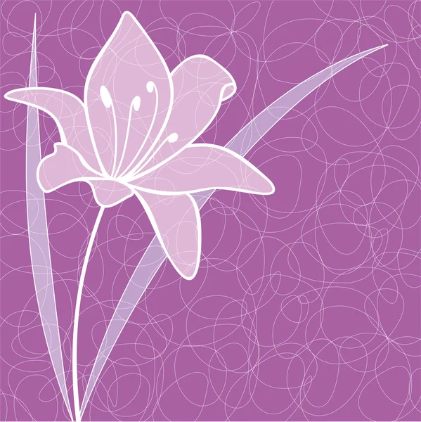 Fond lilas avec lis — Image vectorielle
