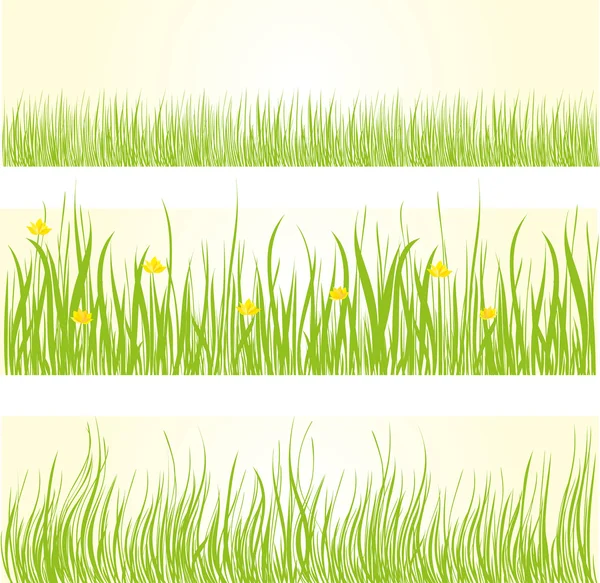 Uppsättning av gräs bakgrund — Stock vektor