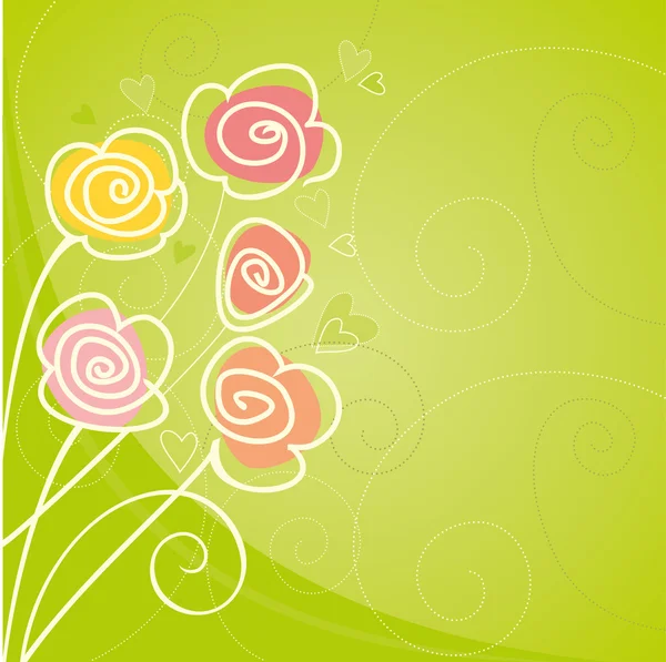 Achtergrond met mooie bloemen — Stockvector