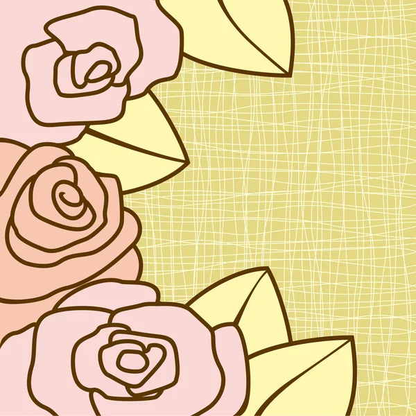 Plantilla de diseño con rosas — Archivo Imágenes Vectoriales