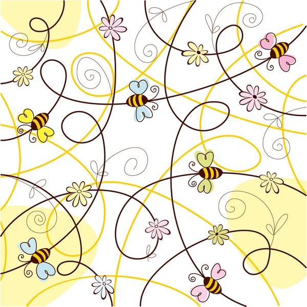 Abstract background with bee — Stock Vector