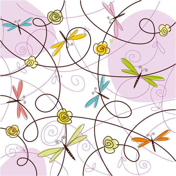 Abstract background with dragonfly. — Stock Vector