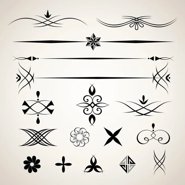 Elementi di progettazione calligrafica. — Vettoriale Stock
