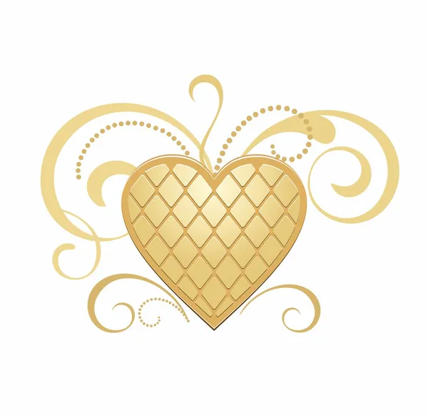 Corazón de oro — Archivo Imágenes Vectoriales