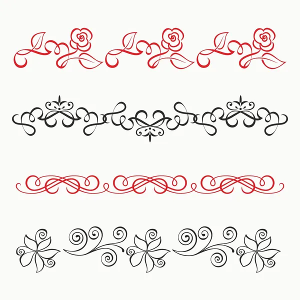 Vector set of calligraphic design elements — Stock Vector