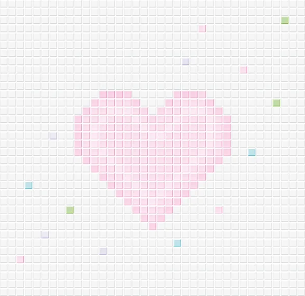 Pixel srdce. — Stockový vektor