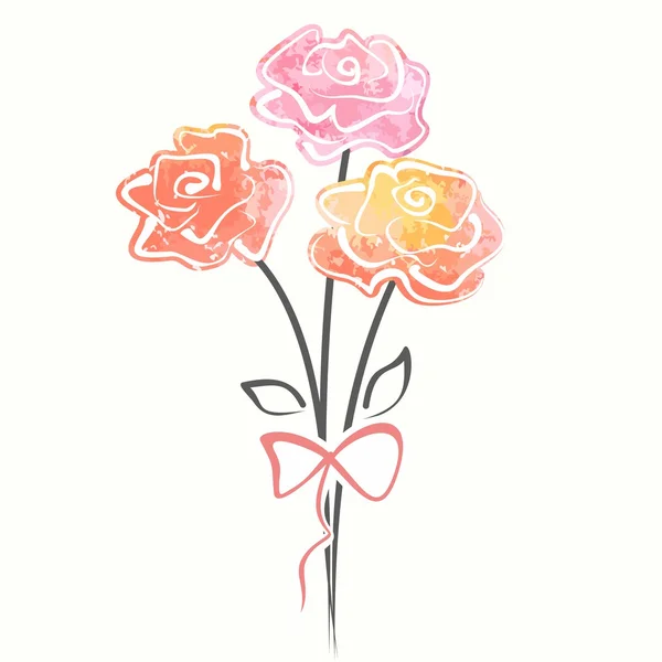 Rose bouquet. — Stock Vector