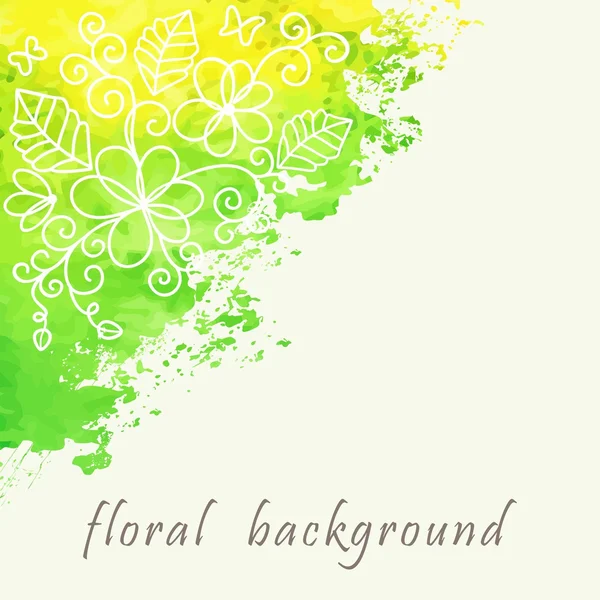 Vector aquarel floral achtergrond — Stockvector
