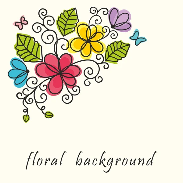 Postal floral — Vector de stock
