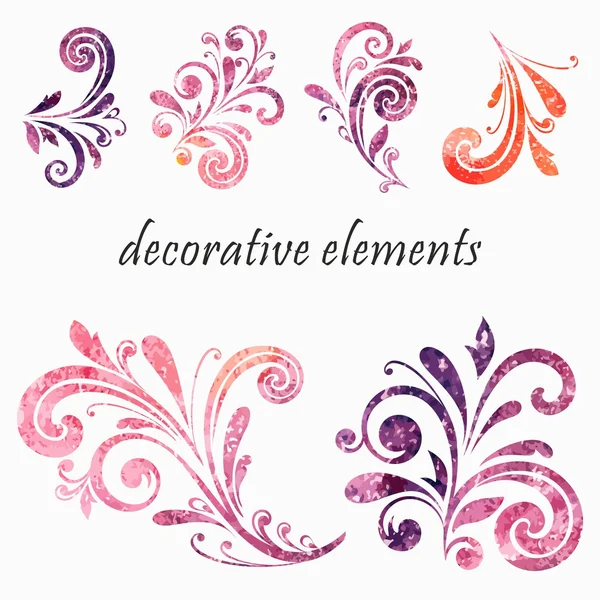 Elementos de diseño floral . — Archivo Imágenes Vectoriales