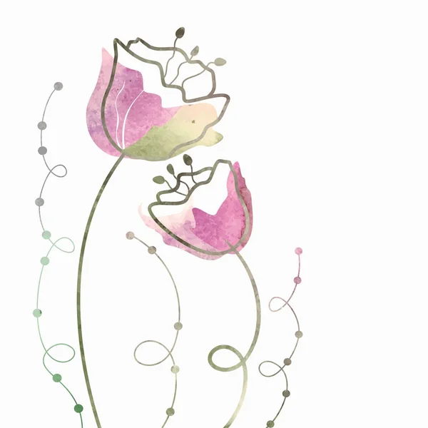 水彩花花束 — ストックベクタ