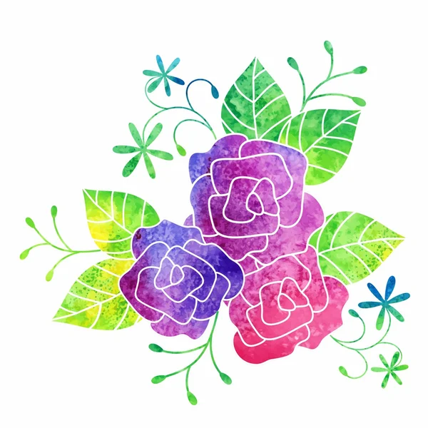 Ramo floral de acuarela — Vector de stock