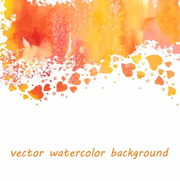 Fundo coração aquarela — Vetor de Stock